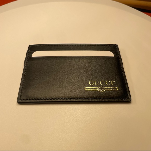 Gucci Other - Gucci black leather card case holder; NEW.